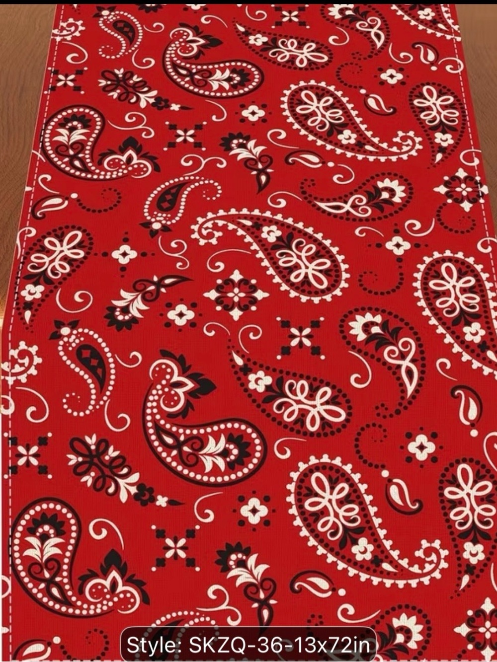 Private Label Red Paisley Table Runner